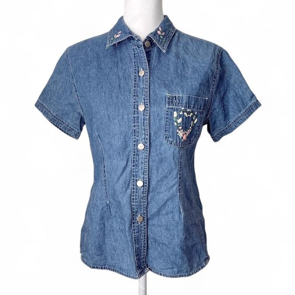 90s Vintage Denim Button Down Shirt